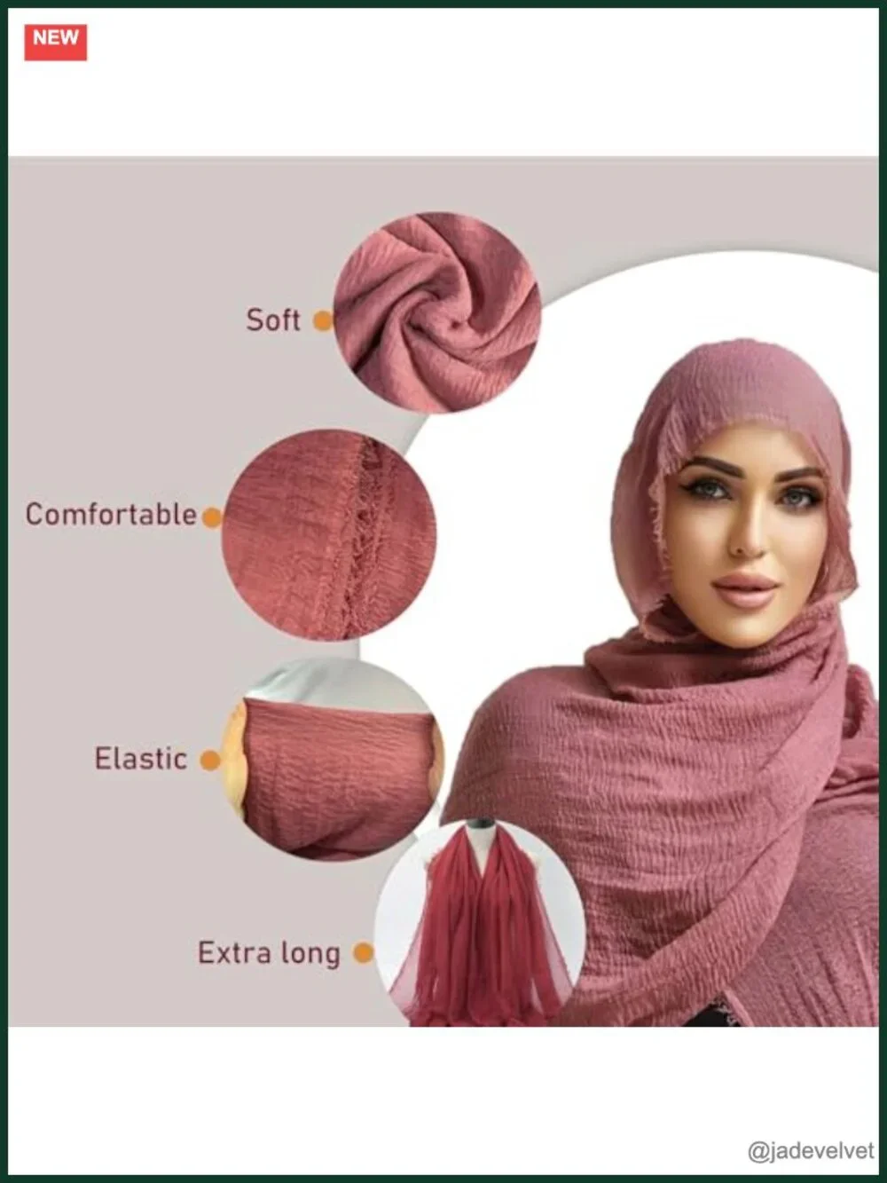 6PCS Soft Cotton Linen Crinkle Fashion Scarves Shawl Hijab